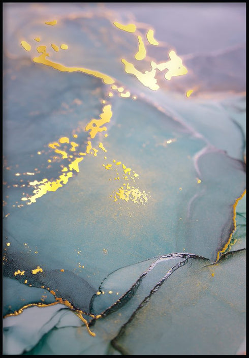 Aquarelle Violet Vrai Or Poster